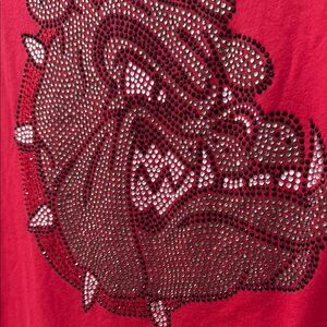 UGA Red Graphic T-Shirt with Georgia Bulldog Design NWOT